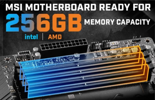 Bild: MSI setzt neue Maßstäbe: 256 GB RAM für Intel- und AMD-Mainboards