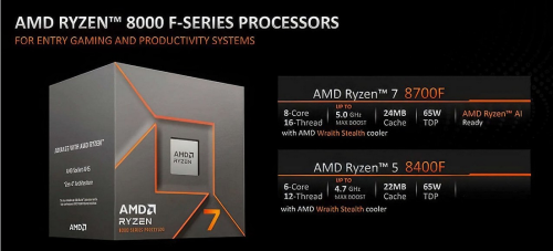 AMD Ryzen 7 8700F: 8-Kern-CPU mit 5 GHz Boost-Takt für unter 300 Euro aber ohne iGP!