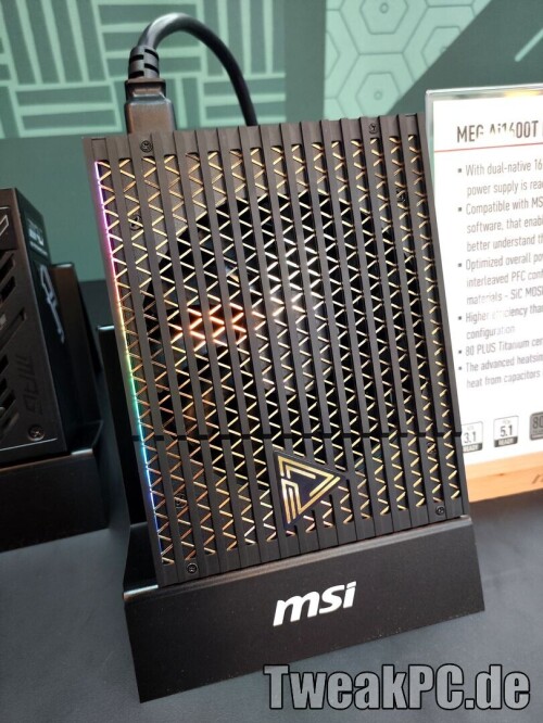 MSI: MEG Ai1600T PCIE5 - Neues Titanium Highend Netzteil im außergewöhnlichen Design